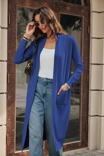 Image of GRACE KARIN Essential Solid Open Front Maxi Long Knitted Cardigan Sweater for Women