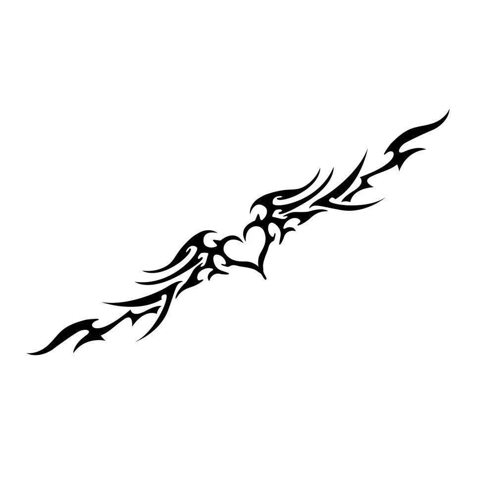 Auto Accessory DIY Heart Wings Sticker Car Windshield Decor Decal Vehicle Outdoor Self Adhesive Vinyl Film(Carbon Fiber)
