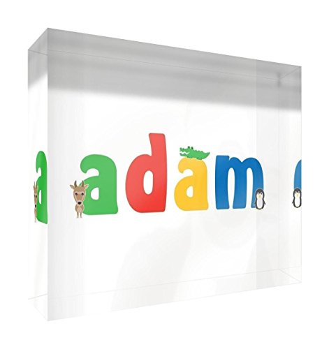 Souvenir en acrylique Adam 7,4x10,5 cm bloc transparent décoratif pour chambre de garçon