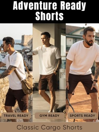Image of GRECIILOOKS Denim Cargo Shorts for Men Stylish | Washed Jeans Half Pant for Men | Knee Length Cargo Shorts for Mens | Regular Fit Mens Pant Casual, Utility Streetwear Jorts, Travel Summer Wear