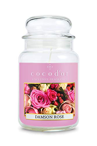 Cocodor Large Jar Candle/Damson Rose / 120-150 Hour Extended Burn Time/Holiday Decoration, Home Deco, Interior, Aromatherapy, Fragrance, Mother's Day #TOP11
