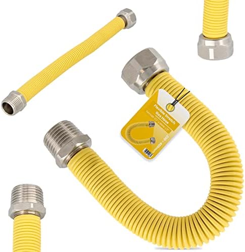 Flexible à Gaz Jaune TRCR 1/2" X 1/2" AG - Pour Propane, Cuisinière, Barbecue - Longueur 50 à 100cm