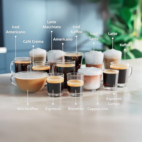 Philips Serie 5500 Kaffeevollautomat – LatteGo Milchsystem, 20 heiße und kalte Kaffeespezialitäten, 40% leiser mit SilentBrew, QuickStart, Grau (EP5544/50) – Bild 3