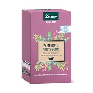 Kneipp Pampering Mineral Bath Salt Set – Includes Four Packets (2.1 oz Each) – Ideal for Trial & Travel – One Packet Delivers One Bath