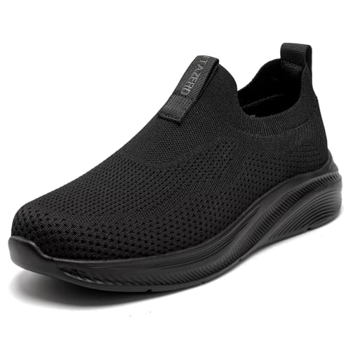 1TAZERO Men's-Wide Width-Walking Slip-on Shoes - Lightweight Comfort Swollen Feet Orthopedic Sneakers Breathable for Plantar Fasciitis Diabetic Elderly