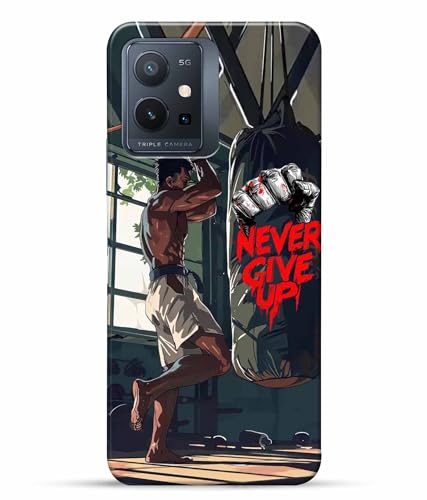 Image of Never Give Up Motivation Quotes Printed Hard Back Case Cover & Compatible for Vivo T1 5G | Vivo Y75 5G | Vivo iQOO Z6 5G (Multicolor) - D1809