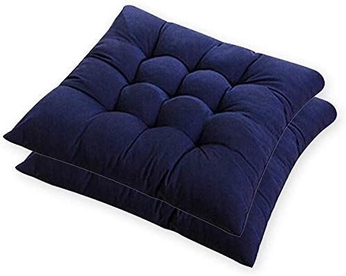 Tufted Chair Cushion, Square Chair Pad, Solid Garden Patio Seat Cushion Pouf Chair Cushion Square Chair Pad Home Floor Cushion Set of 2 Throw Pillows Indoor/Outdoor (Blue) Tufted Chair Cushion, Square Chair Pad, Solid Garden Patio Seat Cushion Pouf Chair Cushion Square Chair Pad Home Floor Cushion Set of 2 Throw Pillows Indoor/Outdoor (Blue)