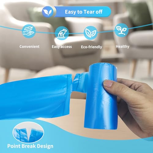 Image of O2frepak 5Rolls 4Gallon Portable Trash Bags,Thicken Small Garbage Bags for Office,Bedroom,Kitchen Waste Bin(150Counts,Colorful)