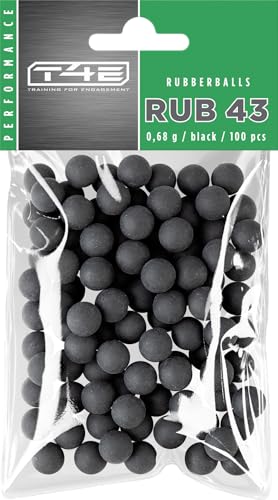 T4E RUB 43 - Bolas de paintball (calibre 0,43, 100 unidades), color negro