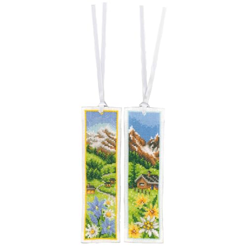Marque-Page Point de Croix Prairie Alpine Vervaco pour un Moment de Lecture Créatif