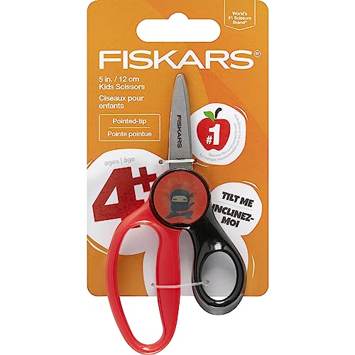 Fiskars Magic Morph Kids Scissors Pointed Tip Ages 4+ Ninja Design