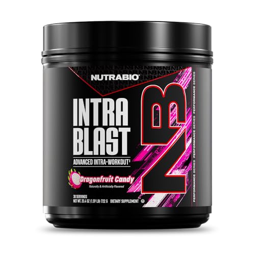 NutraBio Intra Blast Bcaa Powder Amino Acid Supplement Electrolyte & Hydration Blend Intra Pre Workout & Muscle Recovery 20g Eaa Amino Acids Powder 5g Glutamine- Dragonfruit Candy 30 Serving