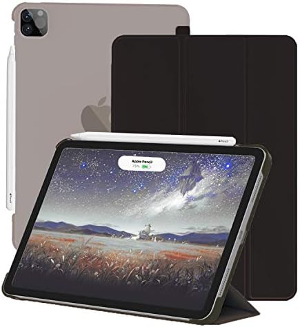 IPad Pro 12.9 case 2020& 2018, Lightweight Trifold Stand Smart Shell [Apple Pencil 2 Charging Supported] Auto Sleep/Wake(Black)