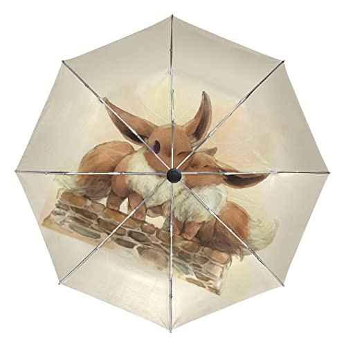 Parapluie de plage et voyage pliant anti-UV motif écureuil Vnurnrn