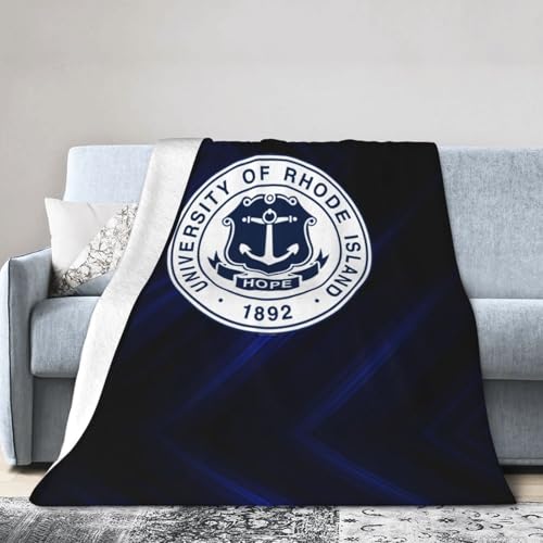 Uri University of Rhode Island Rams Fleece Blanket, Very Soft Microfiber Flannel Blanket for Couch Warm and Cozy for All Seasons