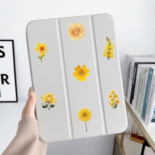 Image of Aesthetic Flowers Stickers Transparent Flora Scrapbook Stickers(Y) | Transparent & Waterproof Sticker for Scrapbook Journal Water Bottle Kindle, DIY Crafts, Party Supplies
