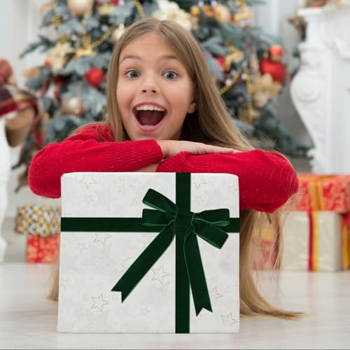 Image of Tsorode 10 Yards Black Velvet Ribbon 1 Inch for Christmas Tree,Velvet Christmas Ribbon for Gift Wrapping Crafts Bow Wreath Holiday Decorations (Dark Green, 1 inch-10 Yard)