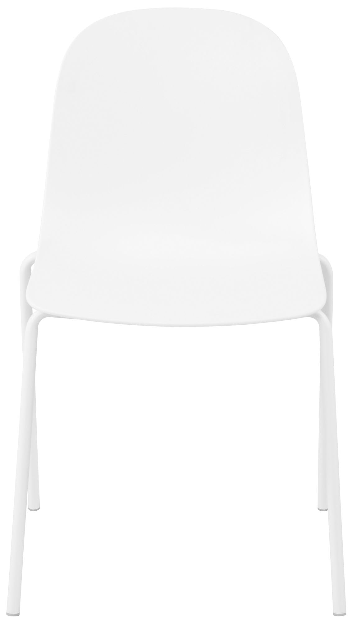 CLP Juego de 2 sillas apilables Hardin con Asiento ergonómico de plástico y Estructura metálica para Comedor, Sala de reuniones y Cocina Color:Blanco