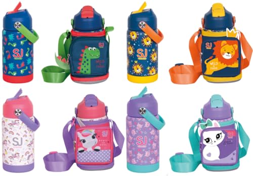 Gourde Sj Gang avec porte-bidon assorti rose pour enfant