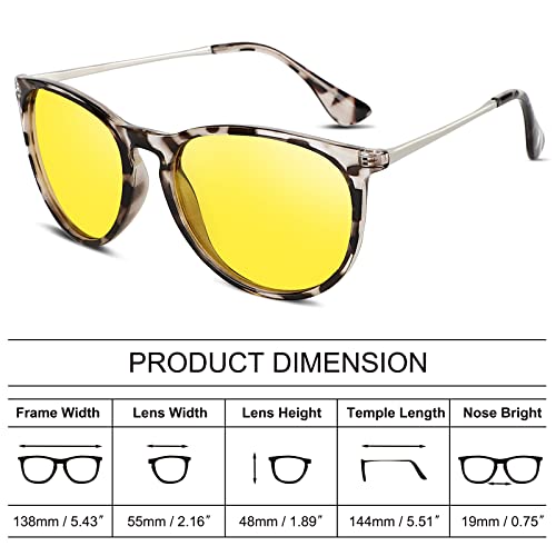 Image of HAOLOTA Night Vision Glasses for Driving Anti Glare, Polarized Nighttime Safety Glasses for Women Men UV400 Protection