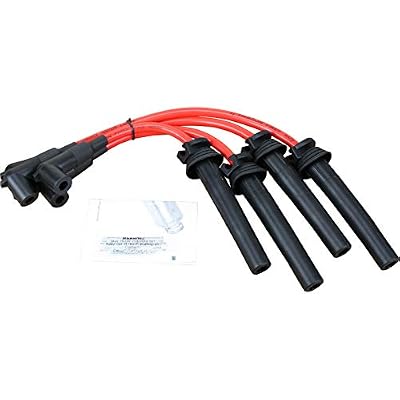 AIP Electronics Dragon FIRE Performance Power Pack Kit Direct Fit Ignition Coil Huge 10mm Plug Wires Compatible with 2002-2008 Mini Cooper & Cooper S 1.6L L4 Replaces GN10142 54058 OEM Fit Kit-1124