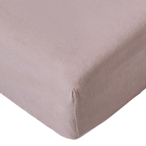 Image of Muslin Crib Sheets for Baby Boys Girls, Neutral Fitted Crib Mattress Sheet