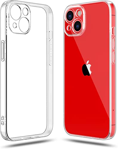 Image of NISHTECH for iPhone 13 Mini (5.4 Inch) Premium Transparent Hybrid Soft Slim Dust Proof Back Case Silicone with Camera Protection
