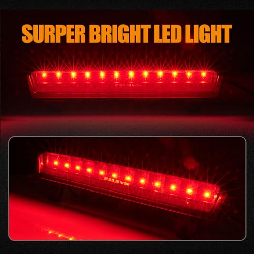 Image of Third 3rd Brake Light, LED High Mount Stop Light Replacement for 2000 2001 2002 2003 2004 2005 2006 Chevy Tahoe Suburban /GMC Yukon XL Denali, Rear Center Cab Roof Tail Lamp (Black)