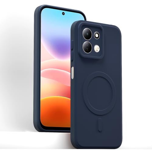 Image of Outlouders Back Cover for Redmi 17 5G | Soft Matte Silicone | Slim Fit | Magnetic-Safe Logo Design (Magnetic-Safe Not Compatible) | Shockproof | Camera Protection Bumper Case (Blue)