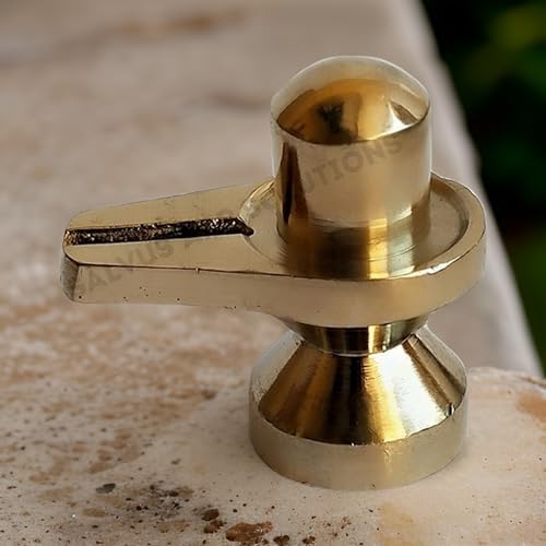 Salvus APP SOLUTIONS Sacred Brass Shivling for Divine Worship and Spiritual Serenity (Golden_1 inch)