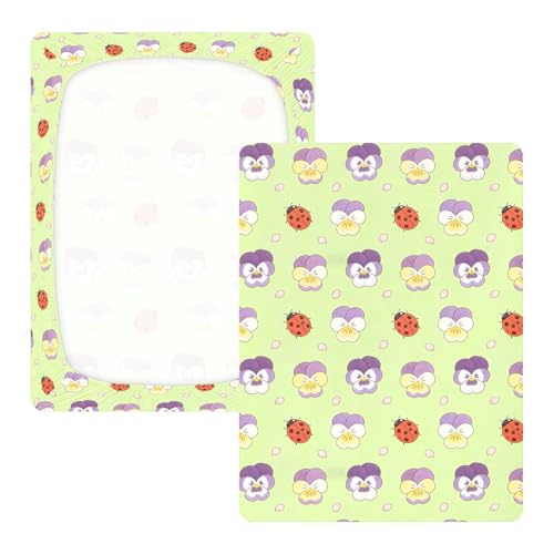 Drap de berceau coton extensible doux anti-plis pour lit bébé animaux et fleurs - 4
