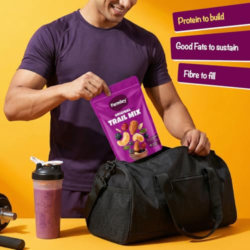 Image of Farmley Trail Mix,160g | 7 Superfood in 1 Mixes | Dry Fruits Contains Almonds, Cashews, Blueberries, Blackcurrant, Pumpkin & Sunflower Seeds (Pack of 3)