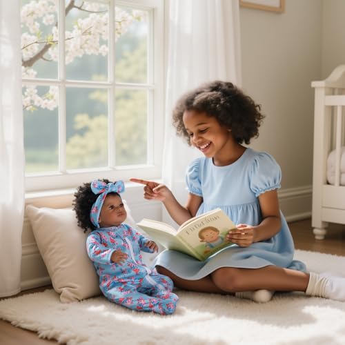 Muñeca Bebé Realista Negra 18 Pulgadas Reborn miniatura 7