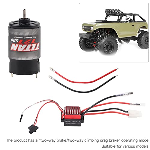 RC Brushed Motor, 550 Brushed Motor 360A Brushed Electronic Speed Controller ESC Fit for 1/10 RC Car Brushless Motor (12T) - Image 4
