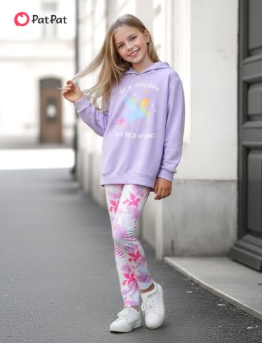 Image of PATPAT Girls 2 Piece Outfits Long Sleeve Hoodie and Leggings Clothing Set Outfits for Girls 4-12Y Fall /Winter Outfits