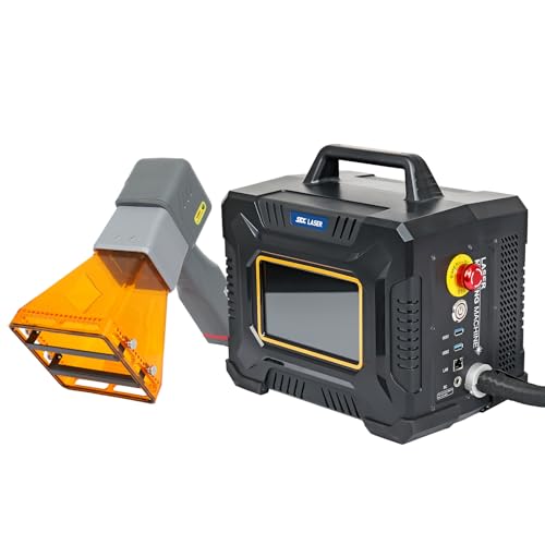 Image of SFX 60W Fiber Laser Engraver Handheld Portable Metal Marking Machine with 100mm Lens 7 inch Touchscreen Autofocus, Battery /AC Power Deep Engraving Class 1 Laser Output Power 0.39mW