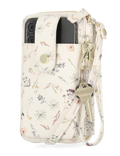 Image of Mundi Jacqui RFID Crossbody Wallet for Women, Vegan Leather Small Travel Handbag with Phone Holder, Compact Organizer with Card Slots and Removable Strap, Vacation Purse in Make A Wish