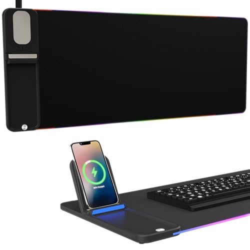 Gifts for Mom Dad &Friends,Wireless Phone Charger with Mouse Pad,RGB Gaming Mouse Pad with Phone...