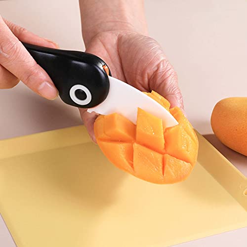 Atgrtree Ceramic Paring Knife, Penguin Shaped Pocket Folding Knife, Super Sharp Blade 2 Inch, Fruit Peeling Vegetable Cutting (Black, 1 Pack) #TOP4