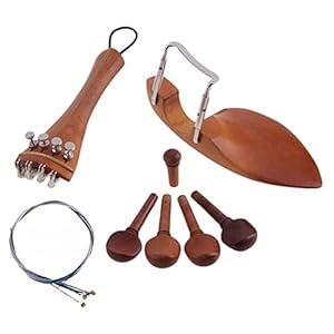 Vioolonderdelen 4/4 Viool Jujube Wood Chin Rest Tailpiece Fijne Tuner Tuning Peg Tailgut Endpin Strings Kit Diy
