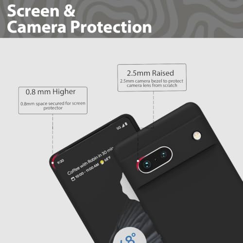 Image of KACA Silicone Back Case for Google Pixel 7a, Soft-Touch, Shockproof Phone Back Cover for Google Pixel 7a (Black)