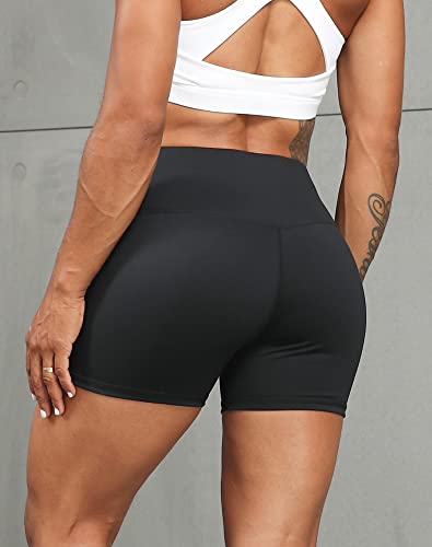 Telaleo 5 Pack 3" Womens Volleyball Shorts Spandex Compression Shorts Workout Performance Pro Black S #TOP3