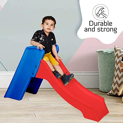 Image of OK Play Slide Ladder, Kids & Babies Slide | Home, Garden & School Plastic Toy | Indoor & Outdoor Slider for Children, Improves Physical & Balancing Skill | for 1+ Years (Red /Blue)