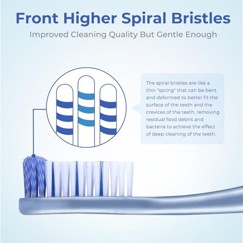 Image of Medium Toothbrushes for Adults, Whitening Toothbrush with Spiral Medium Bristles for Smoke Tea Coffee Stain, Deep Plaque Removal, Rounded Bristle Tips for Gentle Cleaning
