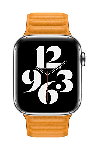Image of Apple Watch Band - Leather Link (44mm) - California Poppy - Medium /Large