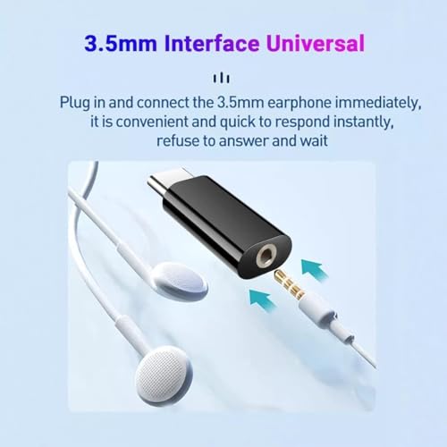 Image of One Plus USB-C to 3.5mm Headphone Jack Adapter | Type-C to AUX Audio Converter for OnePlus, Xiaomi, Realme, Vivo (NOT for Samsung /iPad /Pixel) - Black