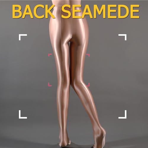 Image of HTRUIYA Shiny Pantyhose for Women Glossy Stocking Pantyhose Wet Look Sparkly Tights for Dance Leggings