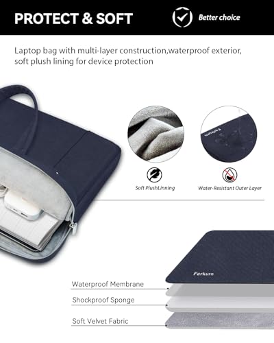 Image of Ferkurn Laptop Case Bag for Women Men Briefcase Messenger Bag, 17 17.3 Inch