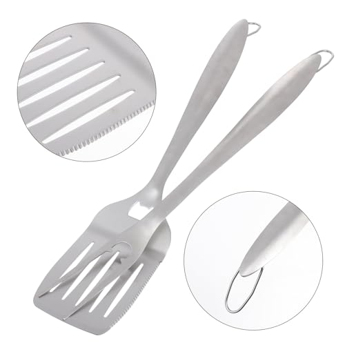 Set de herramientas para parrilla 2 piezas acero inoxidable miniatura 7