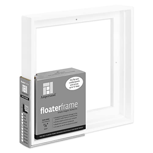 Ampersand Floaterframe | 10x10 | 7/8" Depth | Thin | White | Solid Wood